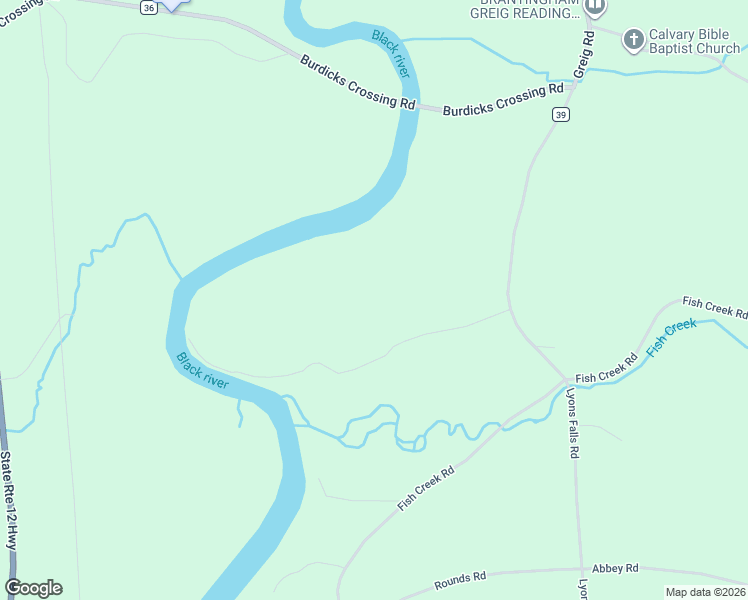 map of restaurants, bars, coffee shops, grocery stores, and more near 6810 Burdicks Crossing Road in Lyons Falls