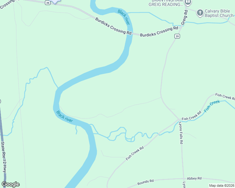 map of restaurants, bars, coffee shops, grocery stores, and more near 6810 Burdicks Crossing Road in Lyons Falls