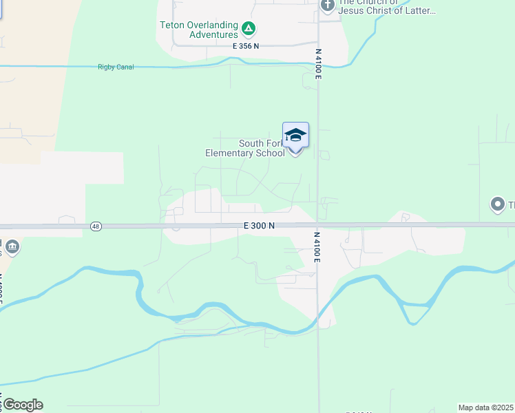 map of restaurants, bars, coffee shops, grocery stores, and more near 4077-4099 East 300 North in Rigby