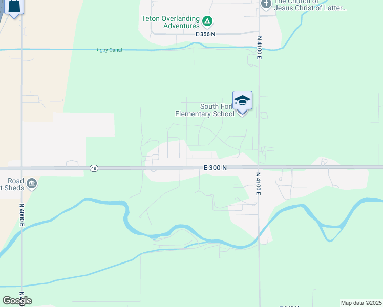 map of restaurants, bars, coffee shops, grocery stores, and more near 4069-4075 East 300 North in Rigby