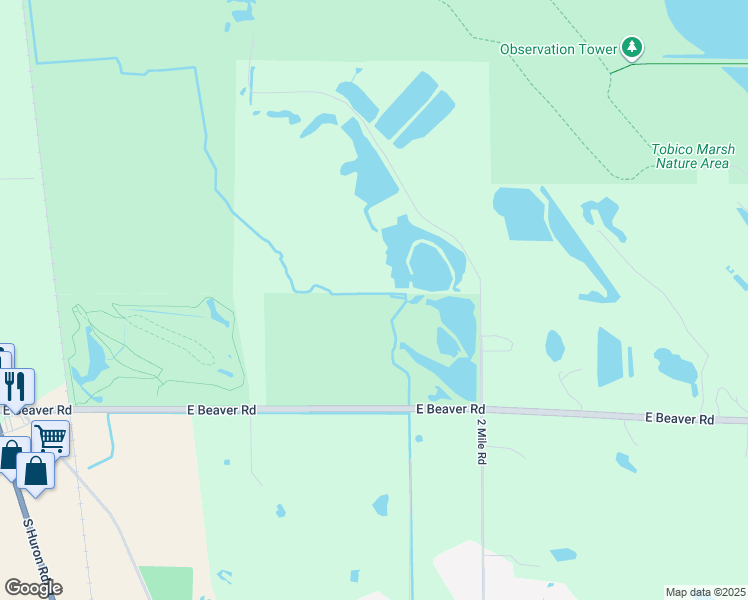 map of restaurants, bars, coffee shops, grocery stores, and more near East Beaver Road in Bay City