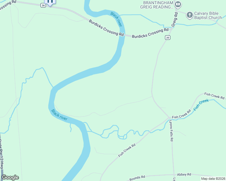 map of restaurants, bars, coffee shops, grocery stores, and more near 6810 Burdicks Crossing Road in Lyons Falls