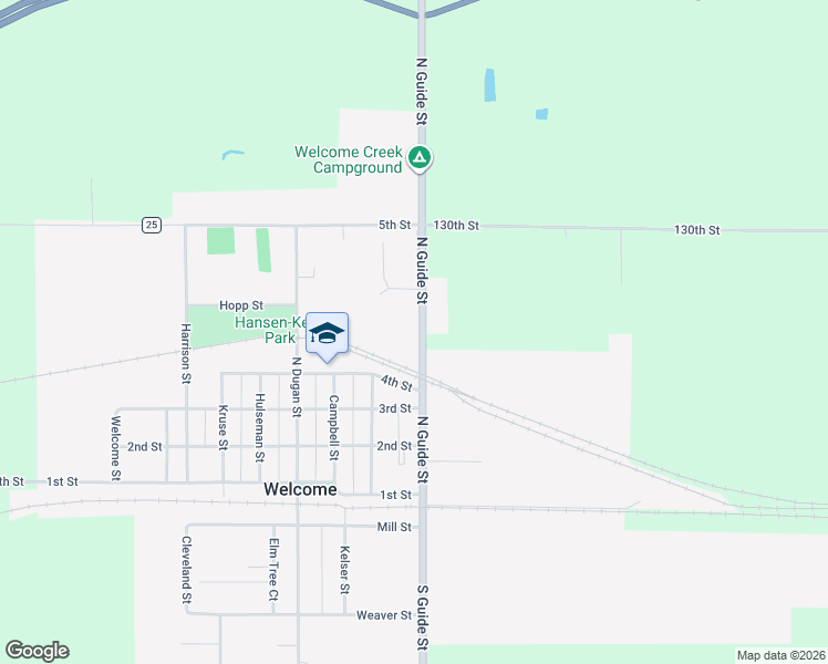 map of restaurants, bars, coffee shops, grocery stores, and more near 409 North Guide Street in Welcome