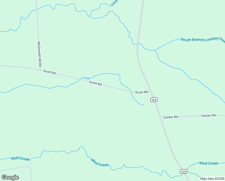 map of restaurants, bars, coffee shops, grocery stores, and more near 57 Scott Road in Sandy Creek