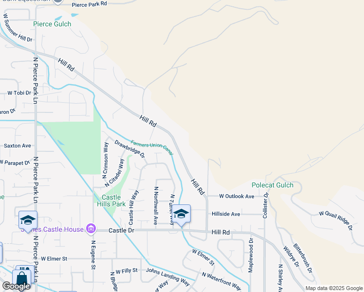 map of restaurants, bars, coffee shops, grocery stores, and more near 5426 Hill Road in Boise
