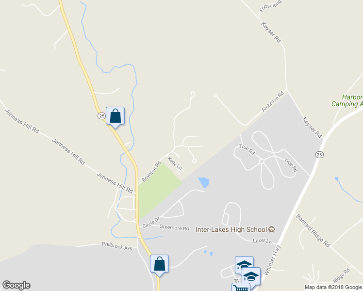 map of restaurants, bars, coffee shops, grocery stores, and more near 14 Main Street in Meredith