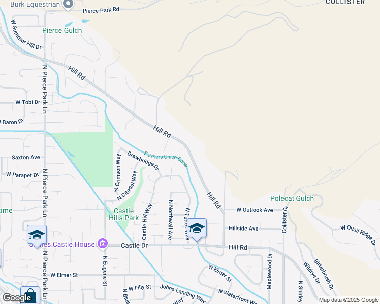 map of restaurants, bars, coffee shops, grocery stores, and more near 5426 Hill Road in Boise