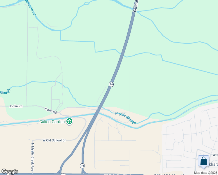 map of restaurants, bars, coffee shops, grocery stores, and more near Idaho 16 in Meridian