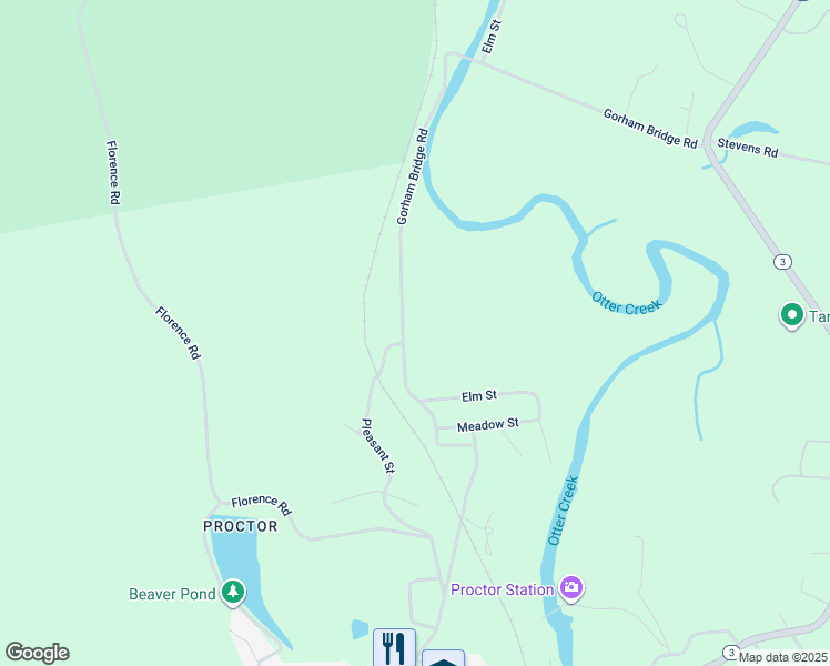 map of restaurants, bars, coffee shops, grocery stores, and more near 56 Gorham Bridge Rd in Proctor
