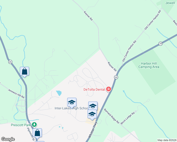 map of restaurants, bars, coffee shops, grocery stores, and more near 14-24 True Road in Meredith