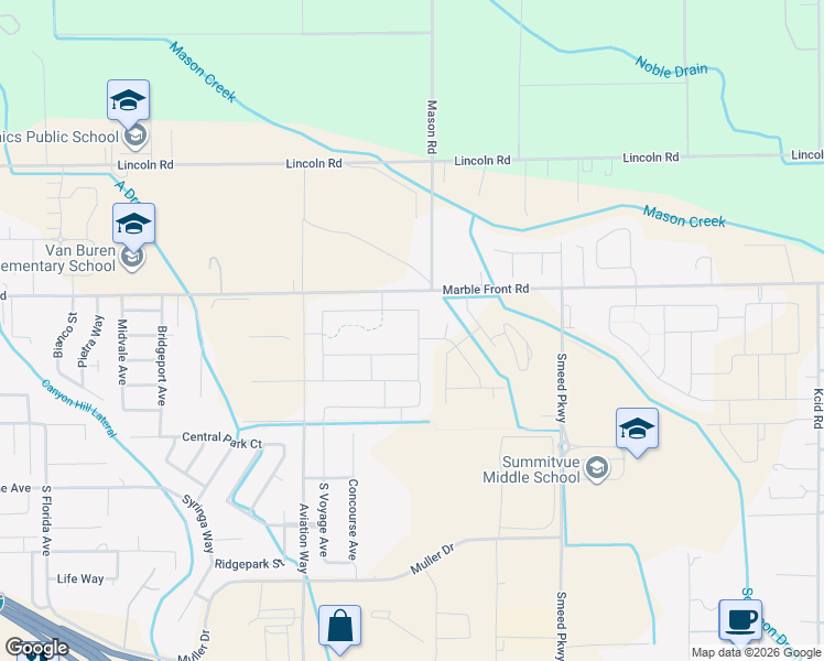 map of restaurants, bars, coffee shops, grocery stores, and more near 317 Cliff Swallow Avenue in Caldwell
