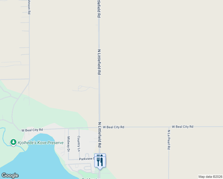 map of restaurants, bars, coffee shops, grocery stores, and more near 2264 North Littlefield Road in Weidman