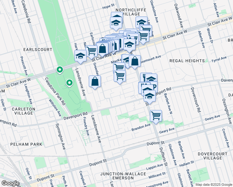 map of restaurants, bars, coffee shops, grocery stores, and more near 88 Ashburnham Road in Toronto