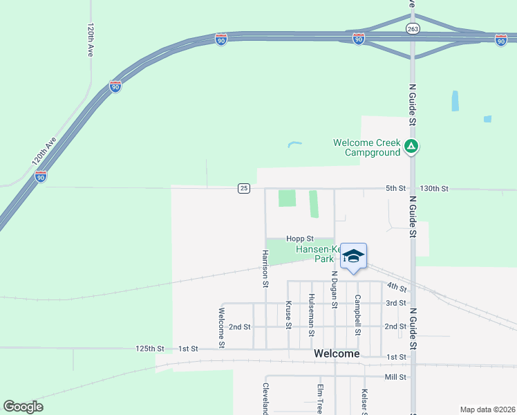 map of restaurants, bars, coffee shops, grocery stores, and more near 515 Harrison Street in Welcome