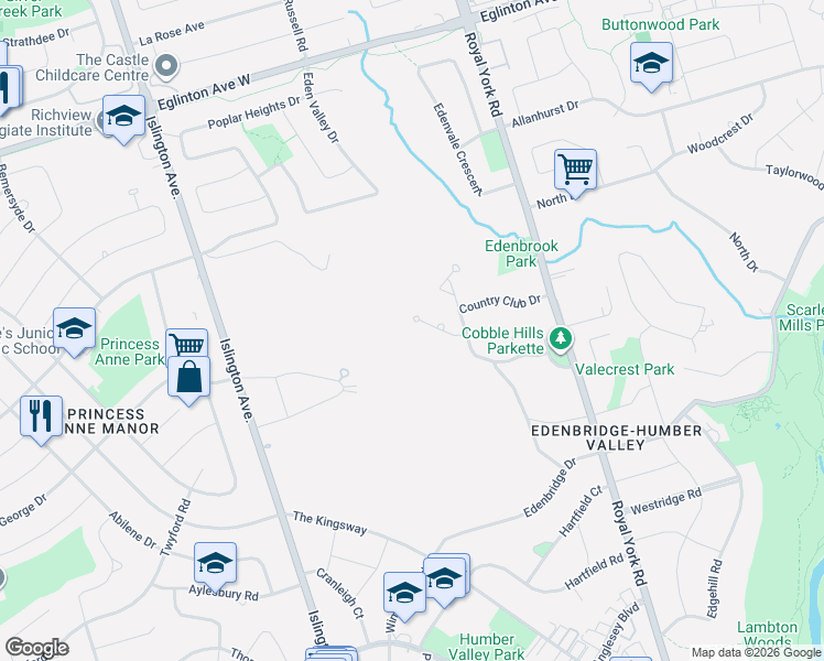 map of restaurants, bars, coffee shops, grocery stores, and more near in Toronto