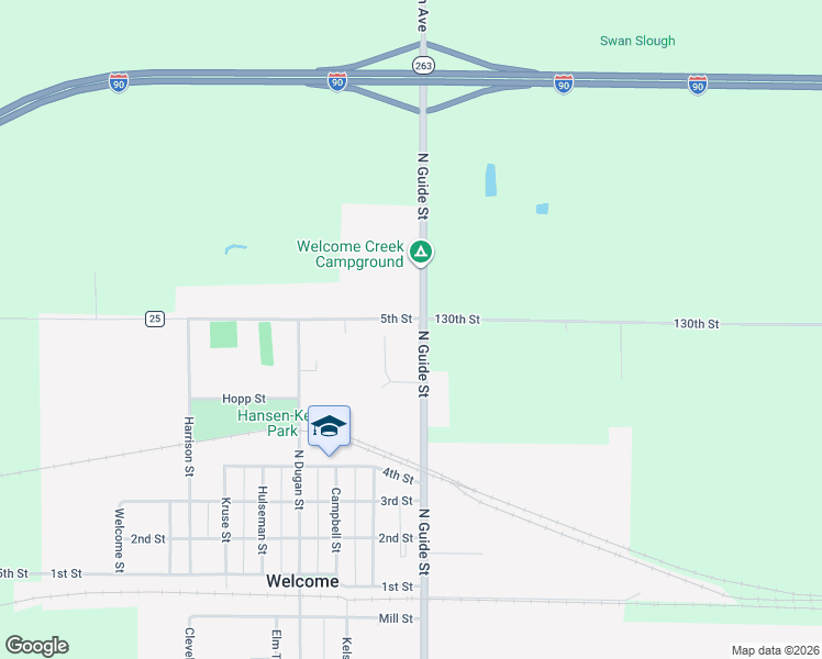 map of restaurants, bars, coffee shops, grocery stores, and more near 511 North Guide Street in Welcome
