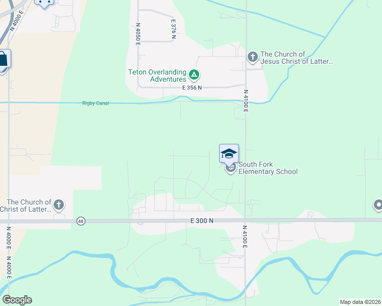 map of restaurants, bars, coffee shops, grocery stores, and more near 1035 Moor Drive in Rigby