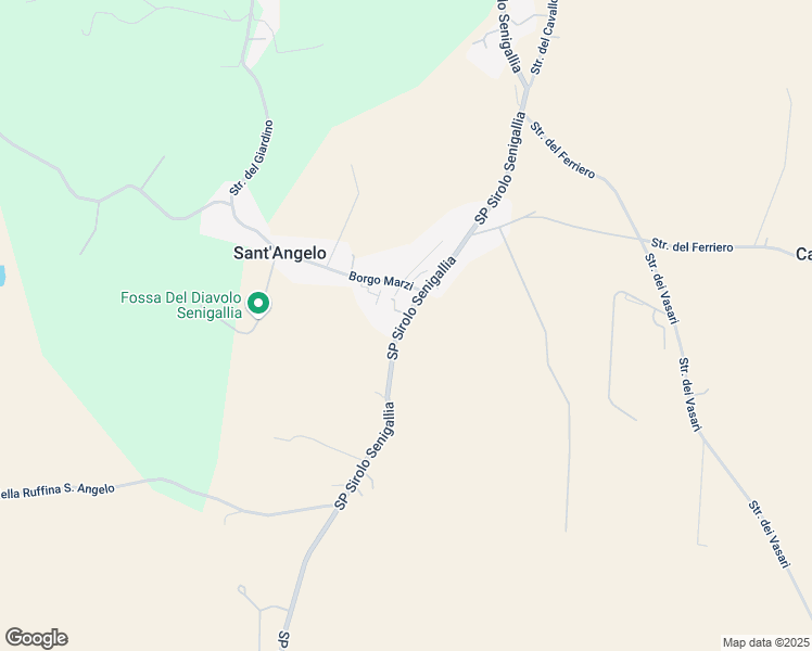 map of restaurants, bars, coffee shops, grocery stores, and more near 209 Strada Provinciale San Angelo in Provincia di Ancona