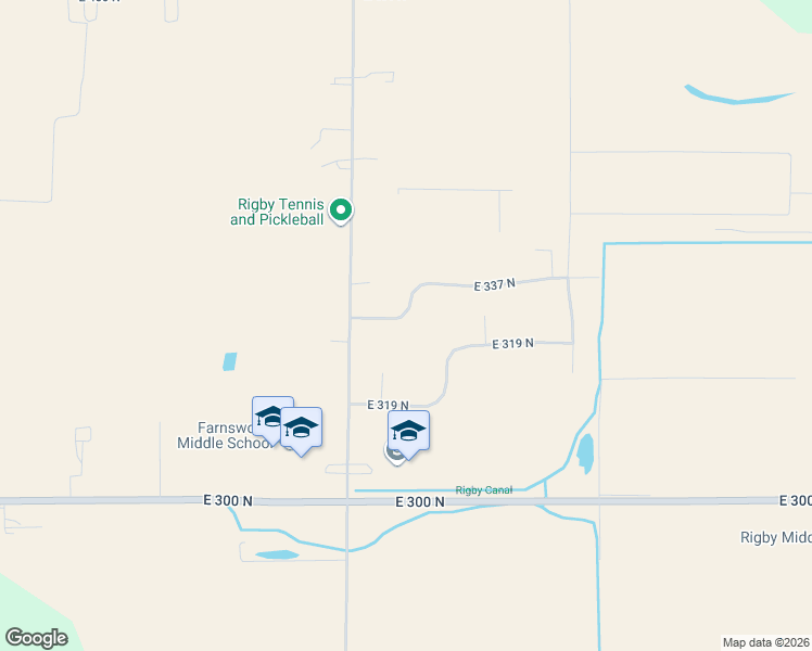 map of restaurants, bars, coffee shops, grocery stores, and more near 339 N 3710 E in Rigby