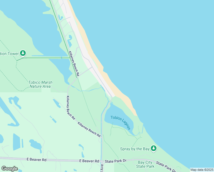 map of restaurants, bars, coffee shops, grocery stores, and more near 104 Little Killarney Beach Road in Bay City