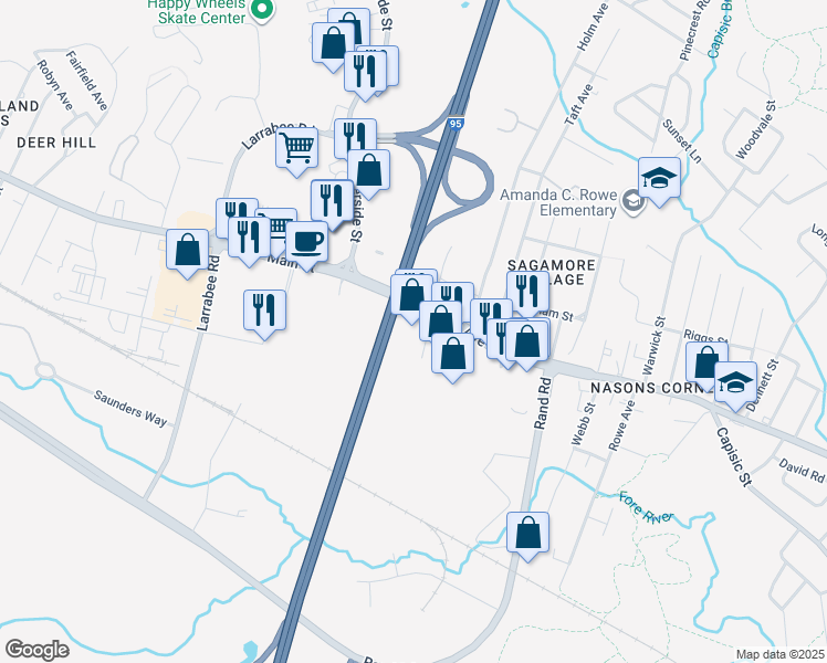map of restaurants, bars, coffee shops, grocery stores, and more near 1140 Brighton Avenue in Portland