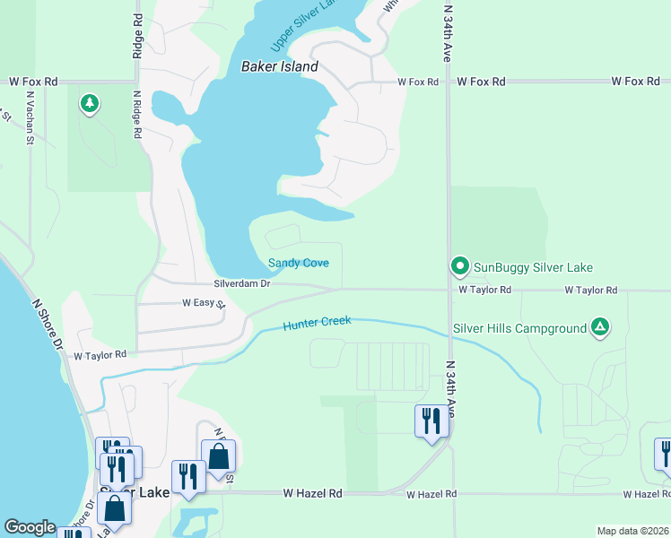 map of restaurants, bars, coffee shops, grocery stores, and more near 1641 North Arrowhead Road in Mears
