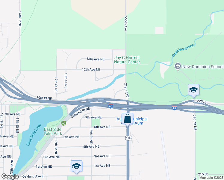 map of restaurants, bars, coffee shops, grocery stores, and more near 1109 20th Street Northeast in Austin