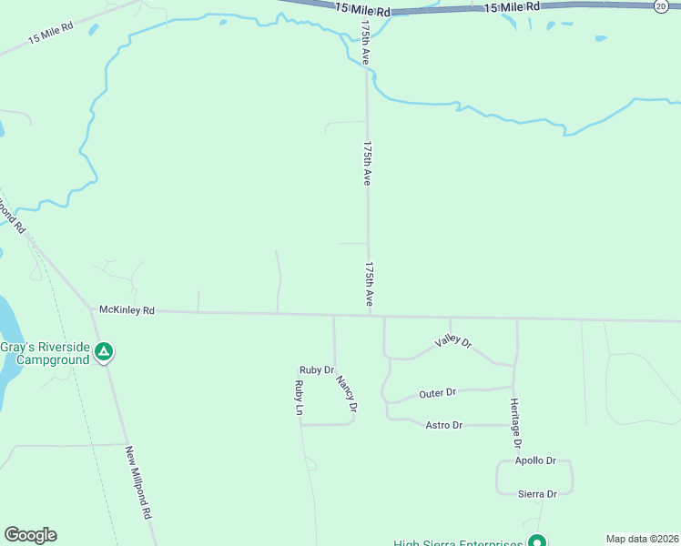 map of restaurants, bars, coffee shops, grocery stores, and more near 14431 175th Avenue in Big Rapids