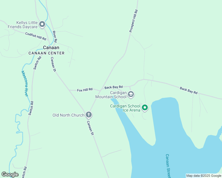 map of restaurants, bars, coffee shops, grocery stores, and more near 16 Back Bay Road in Canaan