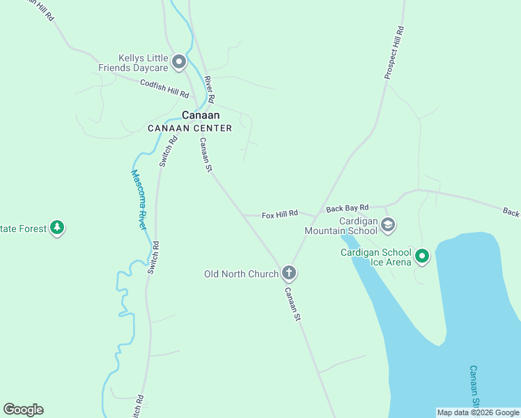 map of restaurants, bars, coffee shops, grocery stores, and more near 42 Fox Hill Road in Canaan