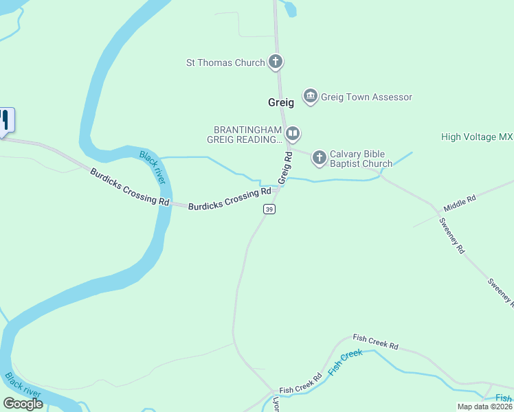 map of restaurants, bars, coffee shops, grocery stores, and more near 4581 Lyons Falls Road in Lyons Falls
