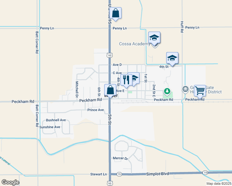 map of restaurants, bars, coffee shops, grocery stores, and more near in Wilder