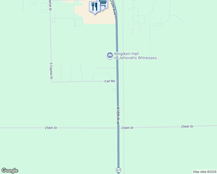 map of restaurants, bars, coffee shops, grocery stores, and more near 1100 Sunset Road in Mitchell