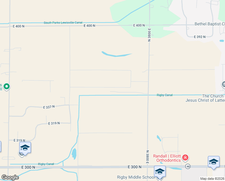 map of restaurants, bars, coffee shops, grocery stores, and more near in Rigby