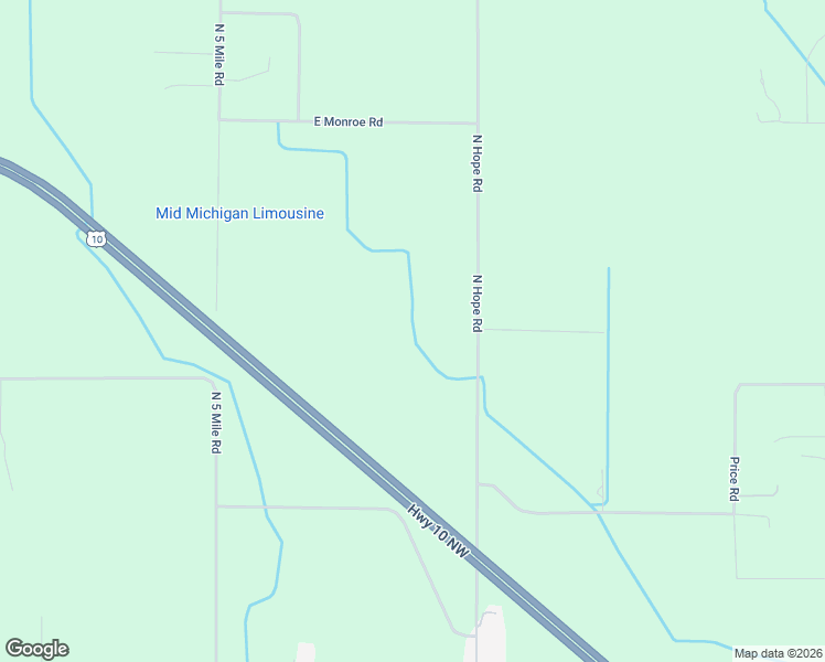 map of restaurants, bars, coffee shops, grocery stores, and more near 2253-2289 North Hope Road in Midland