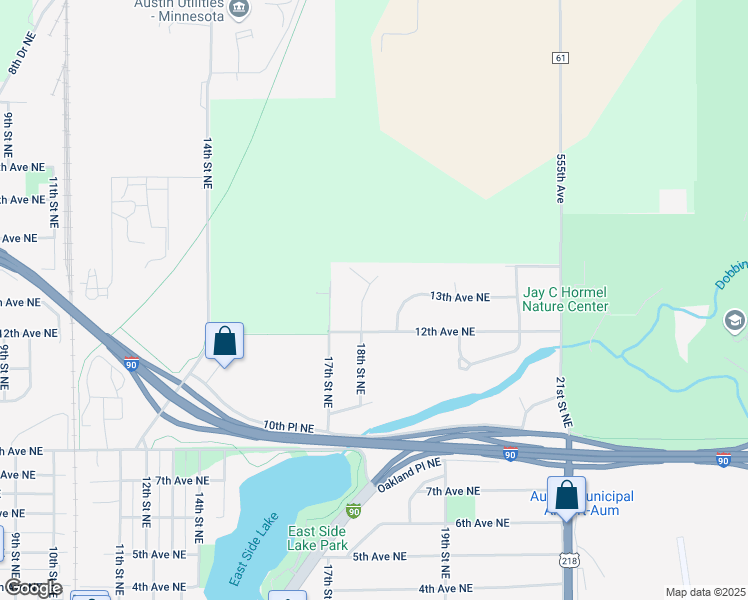 map of restaurants, bars, coffee shops, grocery stores, and more near 1303 18th Drive Northeast in Austin