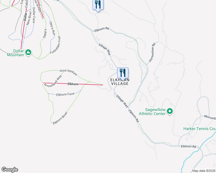 map of restaurants, bars, coffee shops, grocery stores, and more near Senabi Lane in Sun Valley
