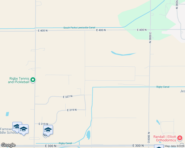map of restaurants, bars, coffee shops, grocery stores, and more near in Rigby