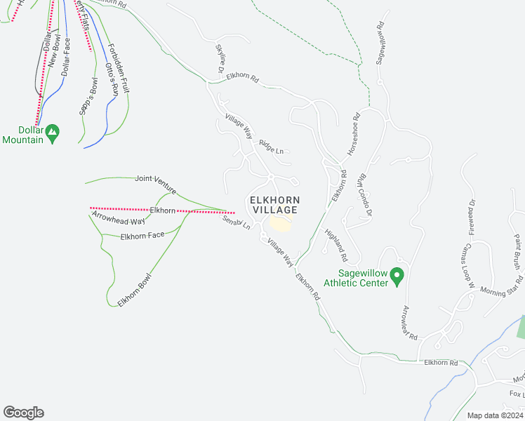 map of restaurants, bars, coffee shops, grocery stores, and more near 103 Village Way in Sun Valley