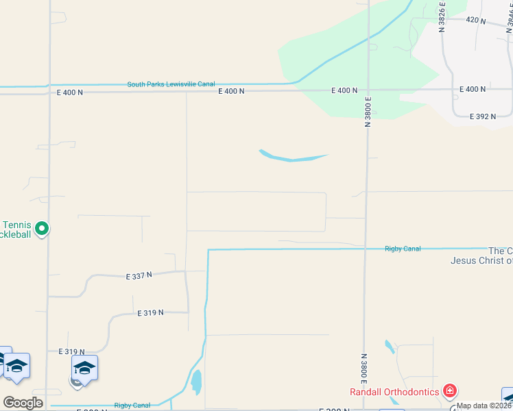 map of restaurants, bars, coffee shops, grocery stores, and more near in Rigby