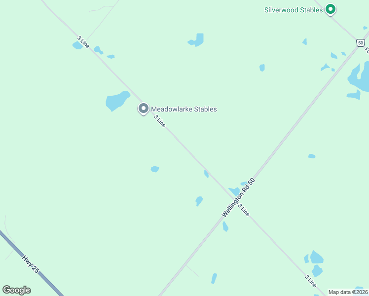 map of restaurants, bars, coffee shops, grocery stores, and more near 5100-5128 3 Line in Erin