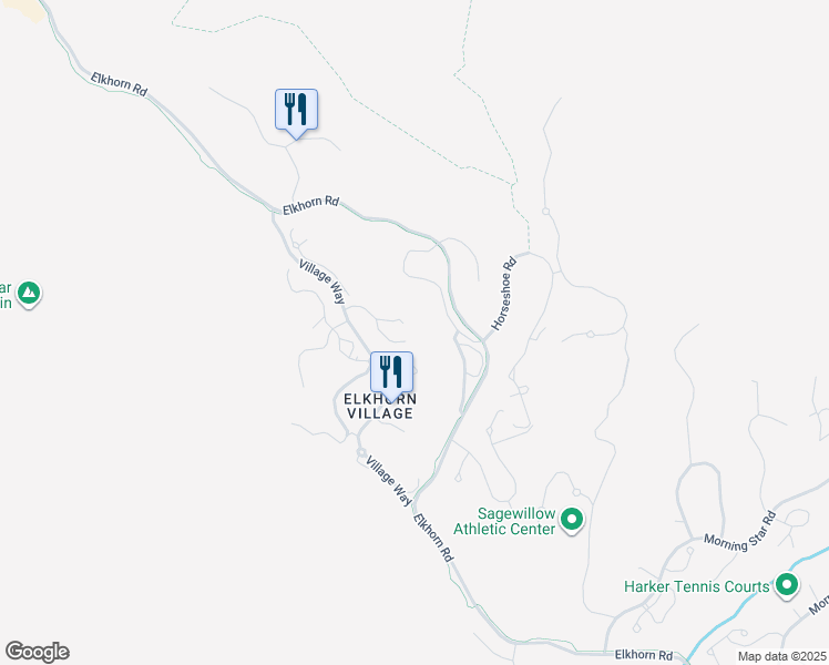 map of restaurants, bars, coffee shops, grocery stores, and more near 2661 Ridge Lane in Sun Valley