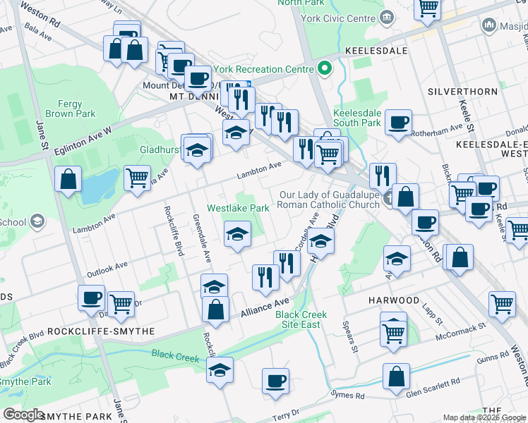 map of restaurants, bars, coffee shops, grocery stores, and more near 69 Jasper Avenue in Toronto