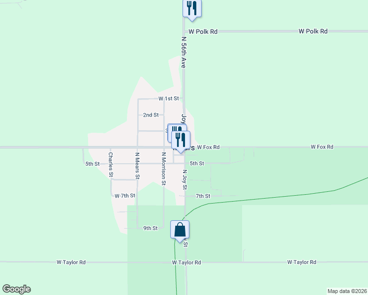 map of restaurants, bars, coffee shops, grocery stores, and more near in Mears
