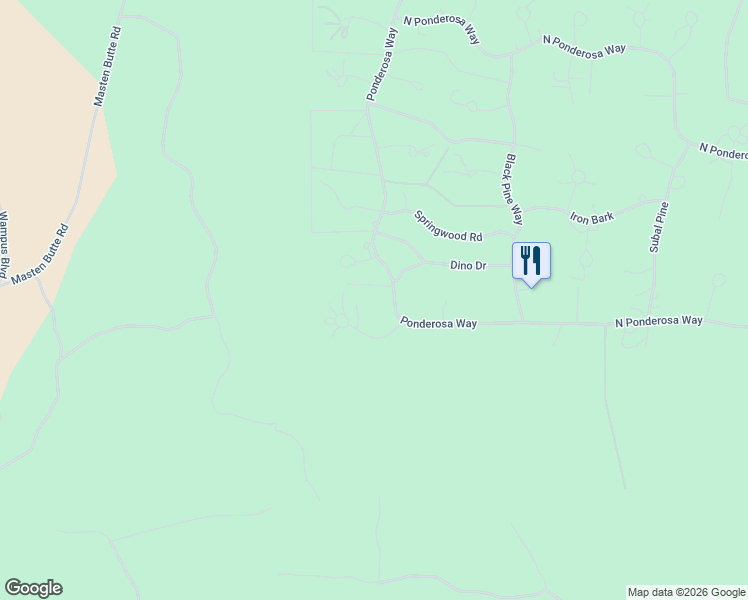 map of restaurants, bars, coffee shops, grocery stores, and more near 51841 Ponderosa Way in La Pine