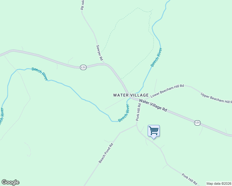 map of restaurants, bars, coffee shops, grocery stores, and more near 401 Water Village Road in Ossipee