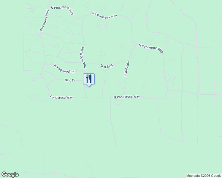 map of restaurants, bars, coffee shops, grocery stores, and more near 14990 Ponderosa Way in La Pine