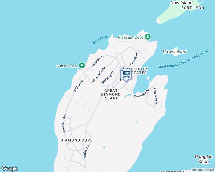 map of restaurants, bars, coffee shops, grocery stores, and more near 8 McKinley Court in Portland