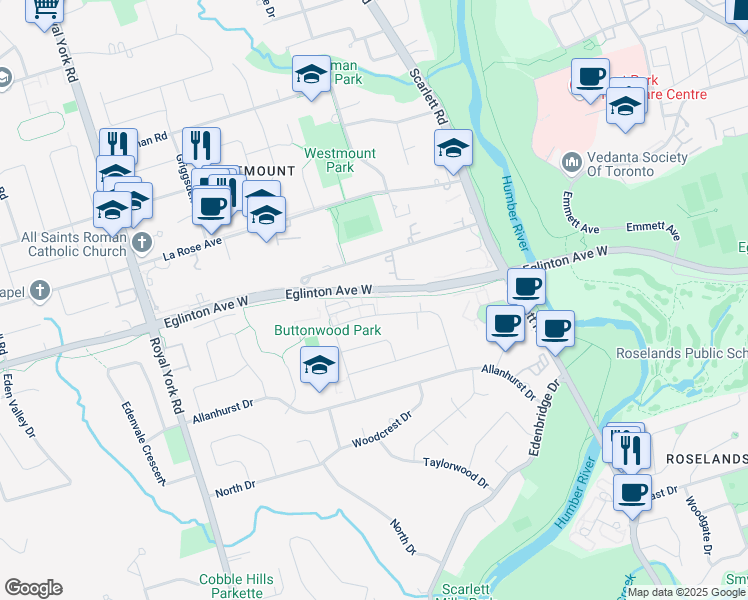 map of restaurants, bars, coffee shops, grocery stores, and more near 81 Lemonwood Drive in Toronto