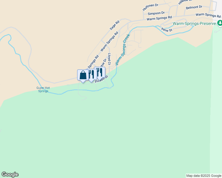 map of restaurants, bars, coffee shops, grocery stores, and more near 410 Skiway Drive in Ketchum
